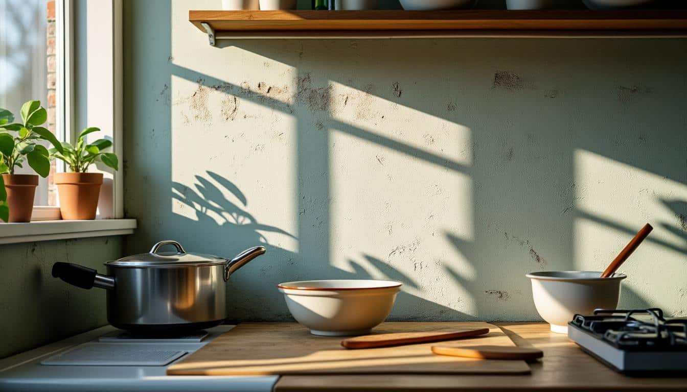 Gérer un enduit mur cloqué dans la cuisine