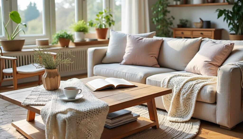 Inspiration : mettre en valeur un salon scandinave grâce à des napperons