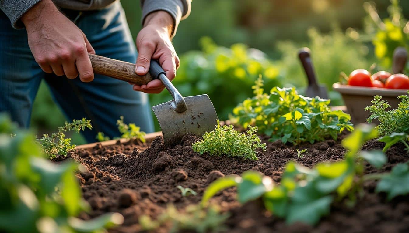 Désherber facilement un potager à la maison grâce à une griffe