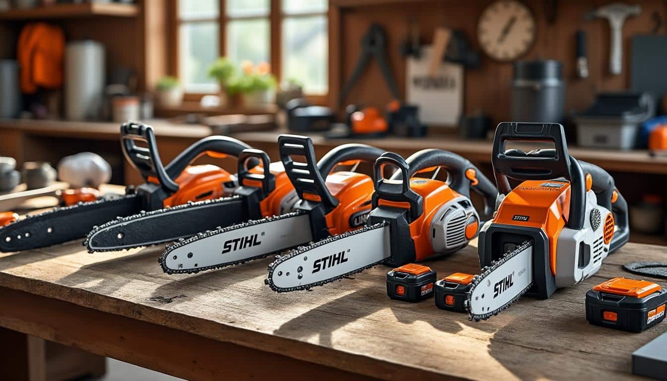 Illustration: Les modèles phares de scies à main Stihl à batterie et leurs caractéristiques