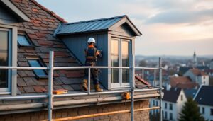 Échafaudage sur le toit : sécurité et choix adaptés pour travailler en hauteur